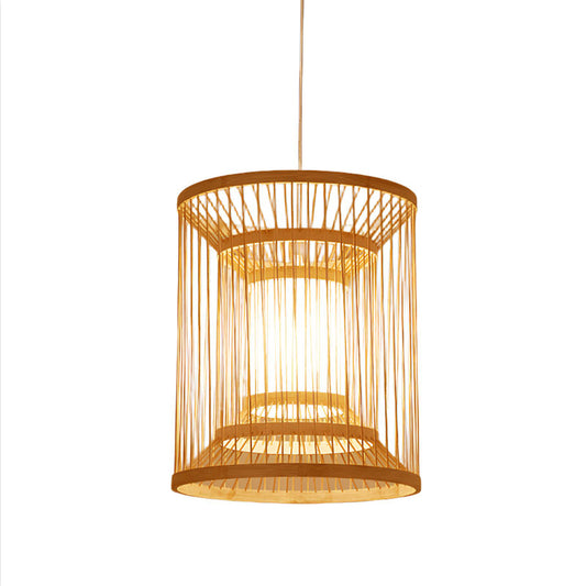Tube Tubular Bamboo and Rattan Lamp